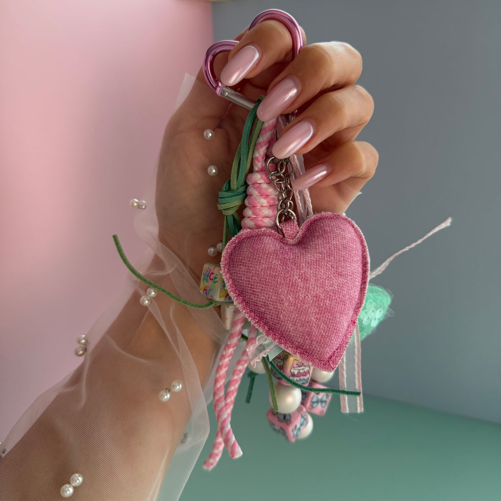 PINK HEART CANDY KEYCHAIN | BAG CHARM
