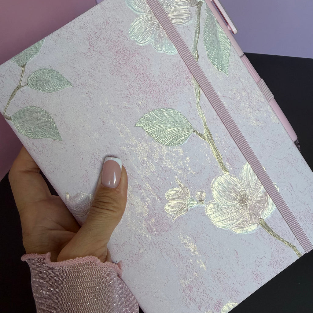 PINK BLOSSOM MINI STATIONERY SET / FLORAL JOURNAL GIFT SET / DESK ESSENTIALS BUNDLE