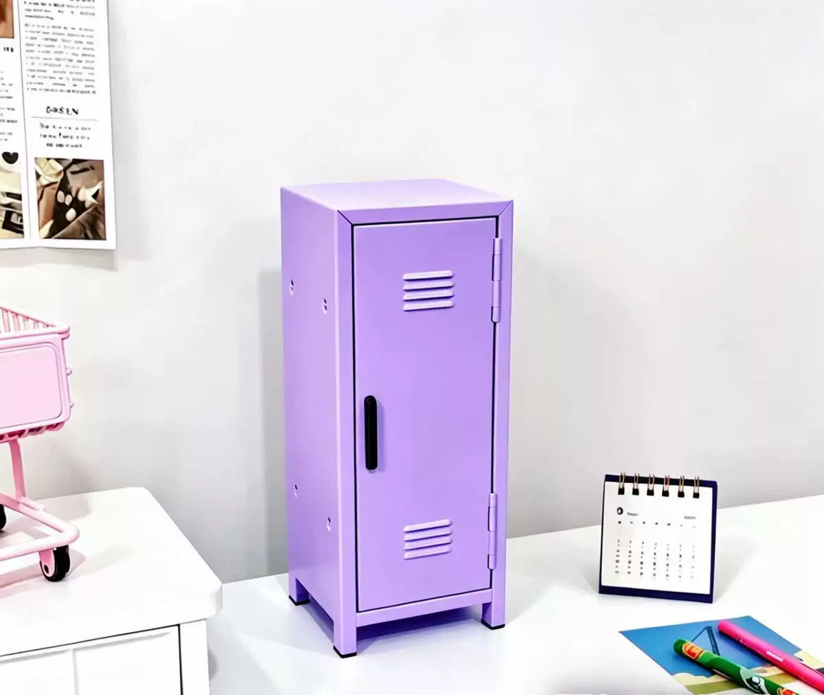 Mini School Locker Desktop Organizer with Lock & Keys