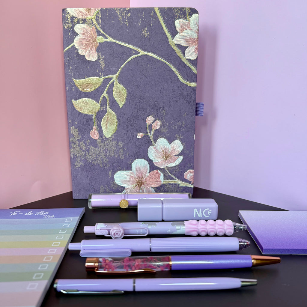 LAVENDER BLOSSOM MINI STATIONERY SET / FLORAL JOURNAL GIFT SET / DESK ESSENTIALS BUNDLE (Copy)