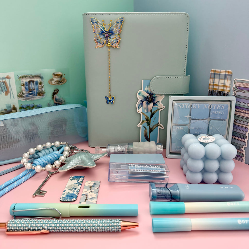 PREMIUM STATIONARY SET - BLUE REVERIE | STATIONERY GIFT SET FOR HER | DREAMY BOOKISH DESK ESSENTIALS