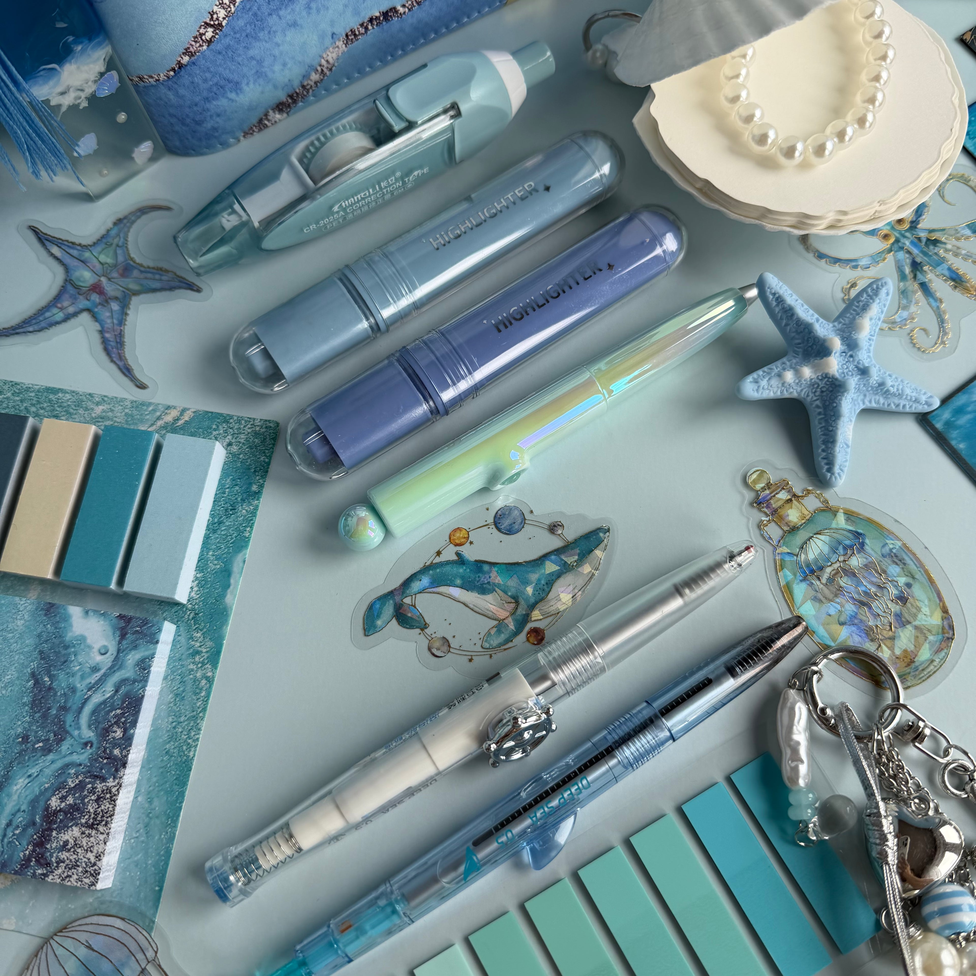 MYSTERIES OF THE OCEAN DEPTH | OCEAN STATIONERY GIFT BUNDLE | BLUE AESTHETIC STATIONERY SET