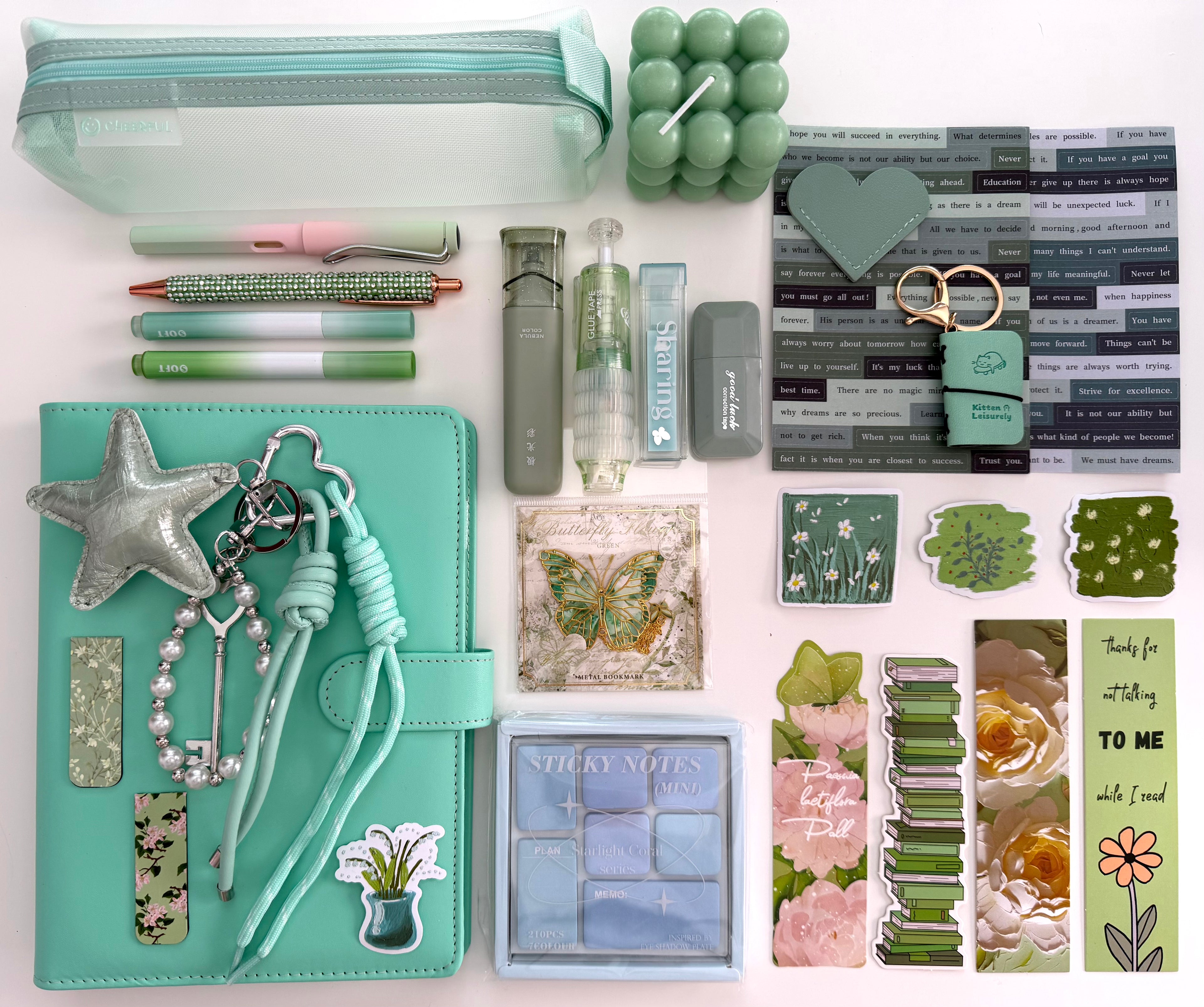 PREMIUM STATIONARY SET - MINT WHISPER | STATIONERY GIFT SET FOR HER | FRESH & REFINED DESK ESSENTIALS