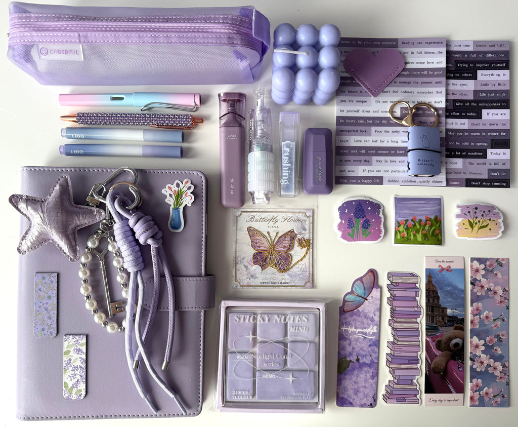 PREMIUM STATIONARY SET - LAVENDER DREAM | STATIONERY GIFT SET FOR HER | BOOKISH AESTHETIC DESK ESSENTIALS