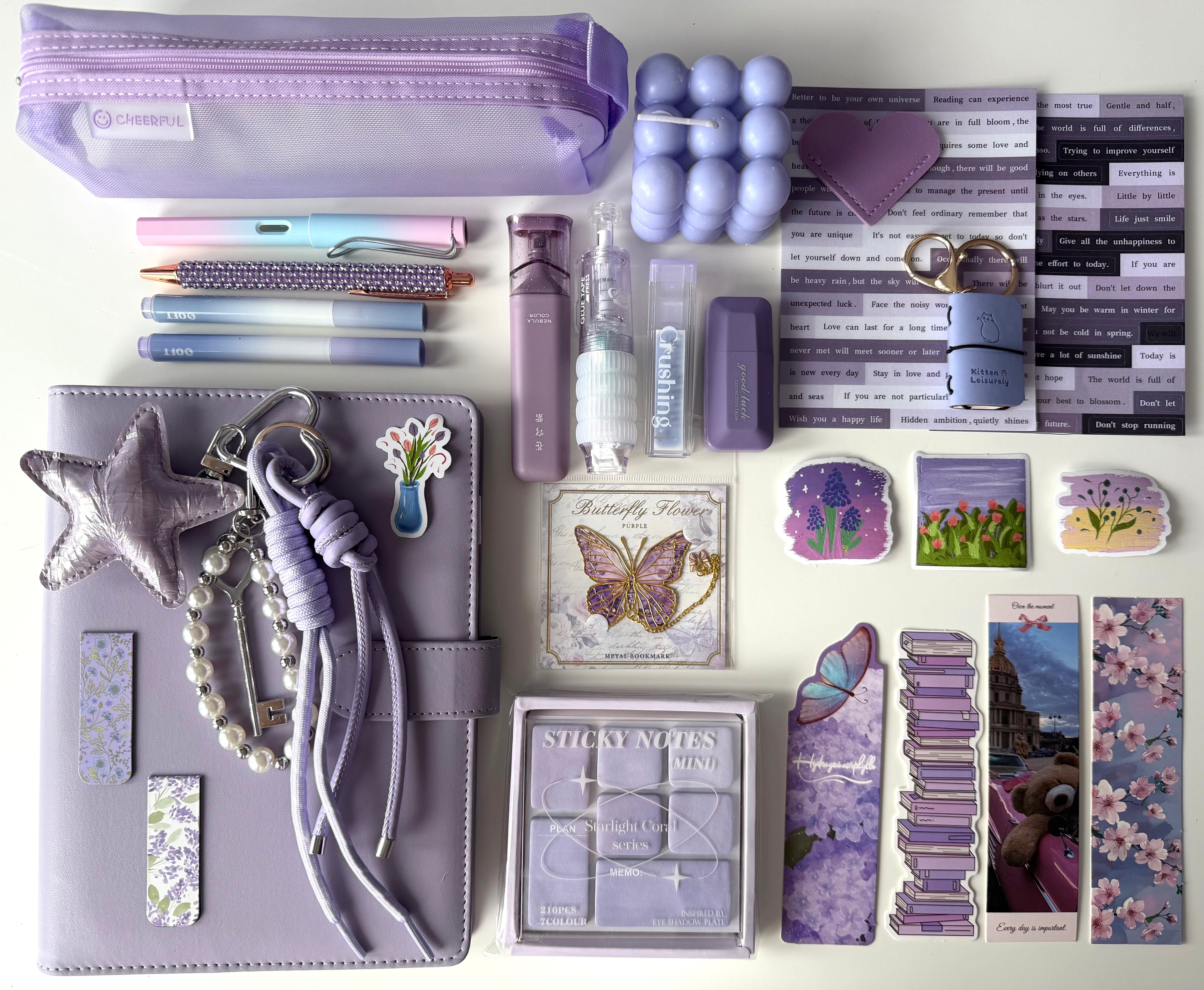 PREMIUM STATIONARY SET - LAVENDER DREAM | STATIONERY GIFT SET FOR HER | BOOKISH AESTHETIC DESK ESSENTIALS