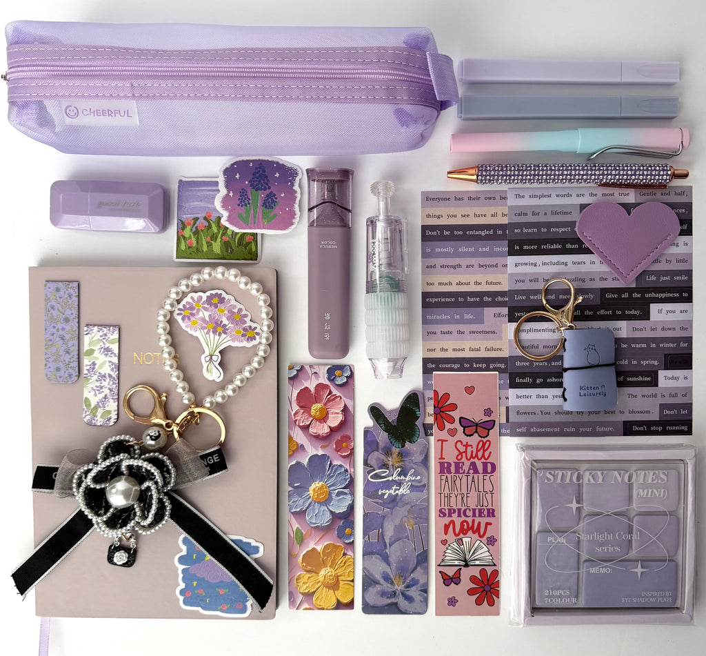 SIGNATURE STATIONARY SET - LAVENDER MUSE | STATIONERY GIFT SET FOR HER | AESTHETIC DESK & JOURNALING ESSENTIALS