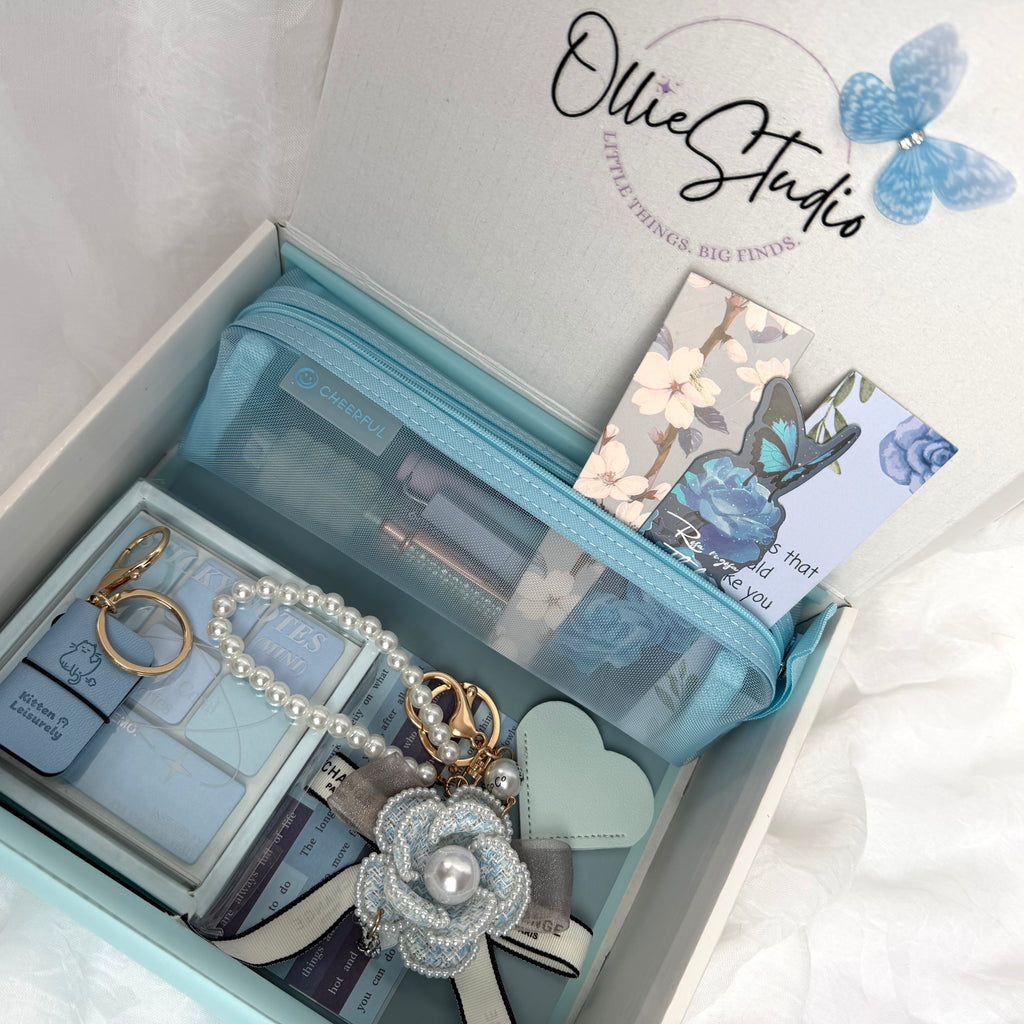 SIGNATURE STATIONERY SET - BLUE MIST | STATIONERY GIFT SET FOR HER | AESTHETIC & BOOKISH DESK ESSENTIALS