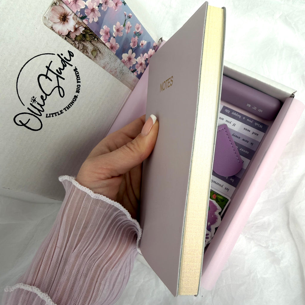 ESSENTIAL STATIONERY SET – LAVENDER ASH | STATIONERY GIFT SET FOR HER | SOFT BOOKISH DESK ESSENTIALS