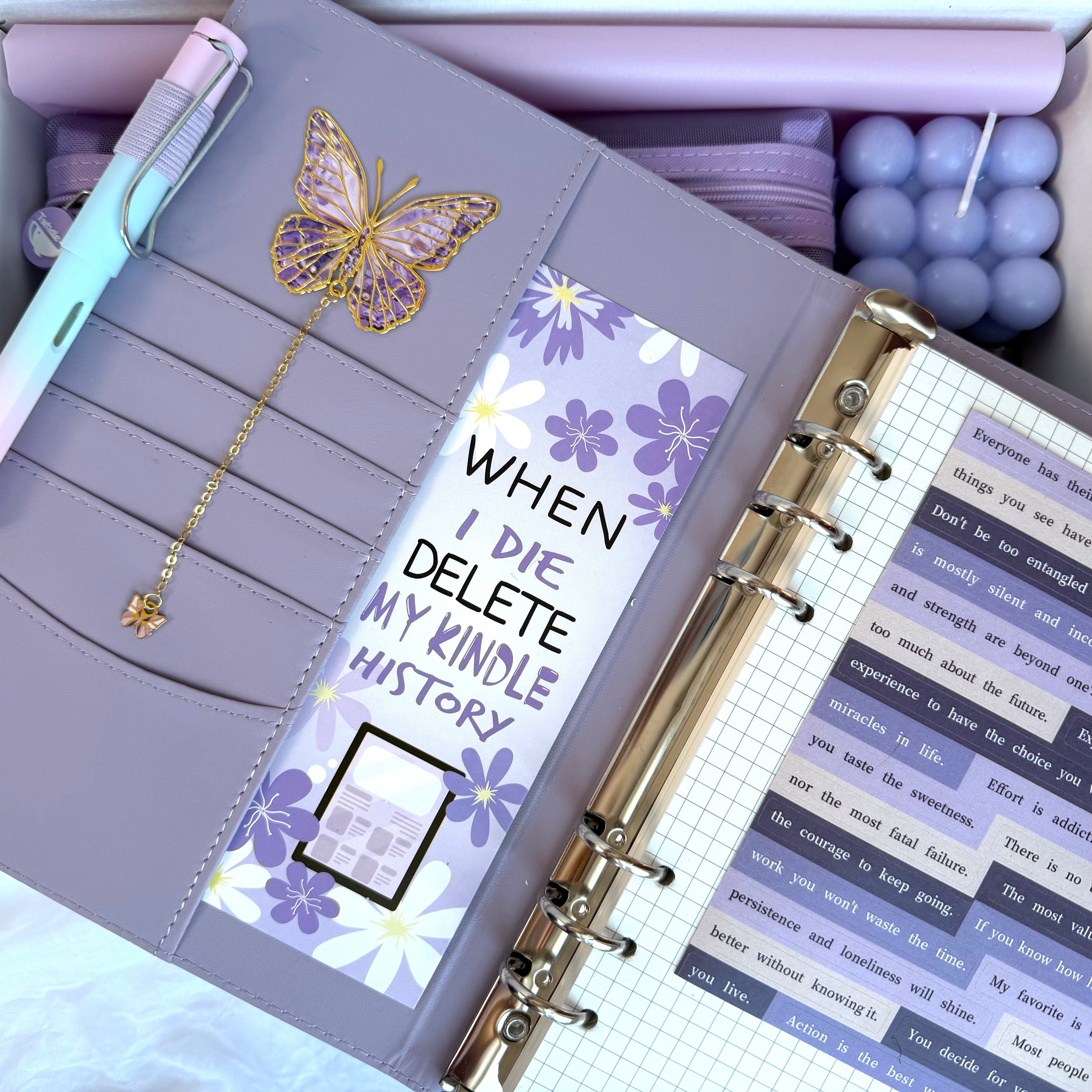PREMIUM STATIONARY SET - LAVENDER DREAM | STATIONERY GIFT SET FOR HER | BOOKISH AESTHETIC DESK ESSENTIALS
