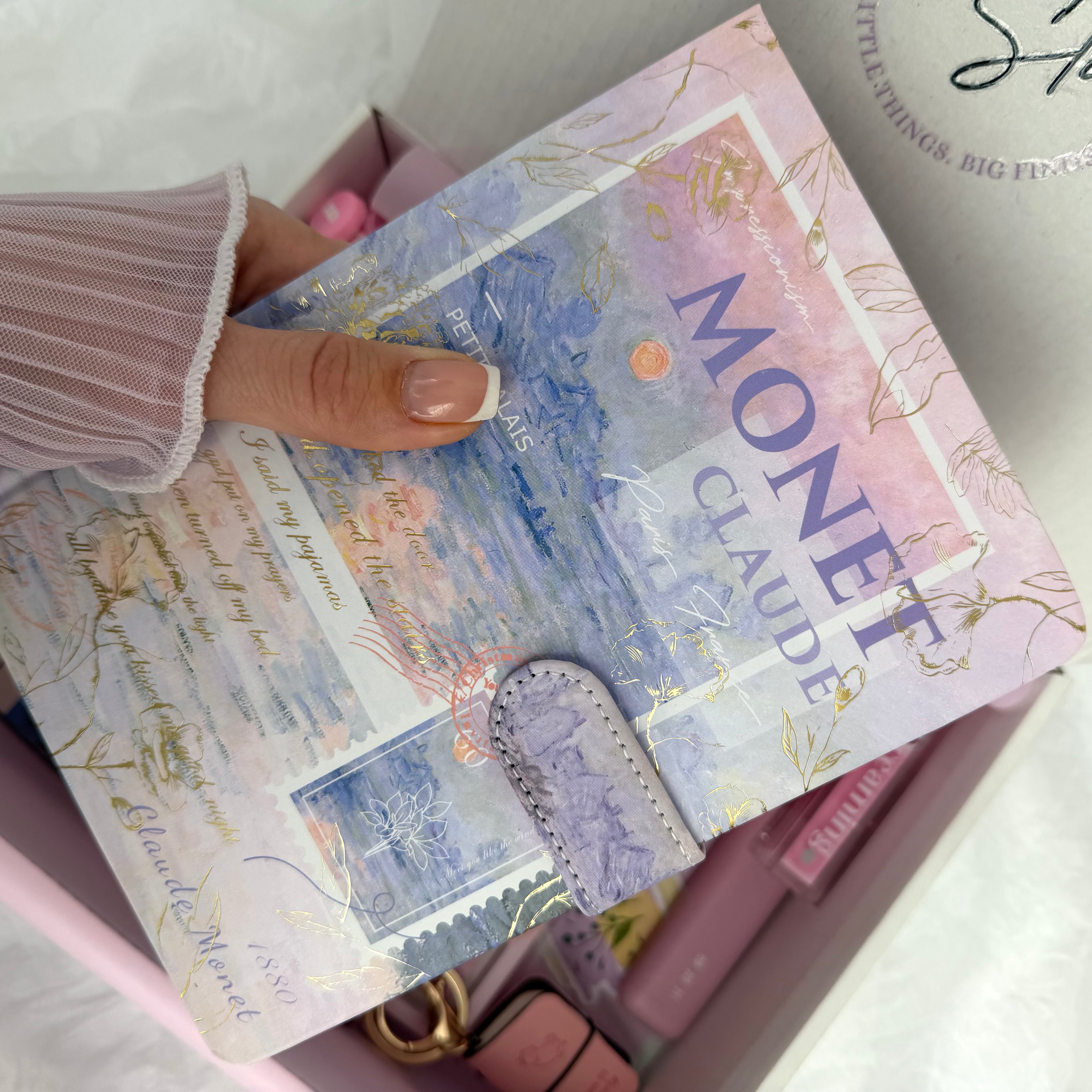 SOFT ROMANCE STATIONERY SET – PINK BLOOM |  MONET ART STATIONERY SET | IMPRESSIONIST AESTHETIC NOTEBOOK GIFT