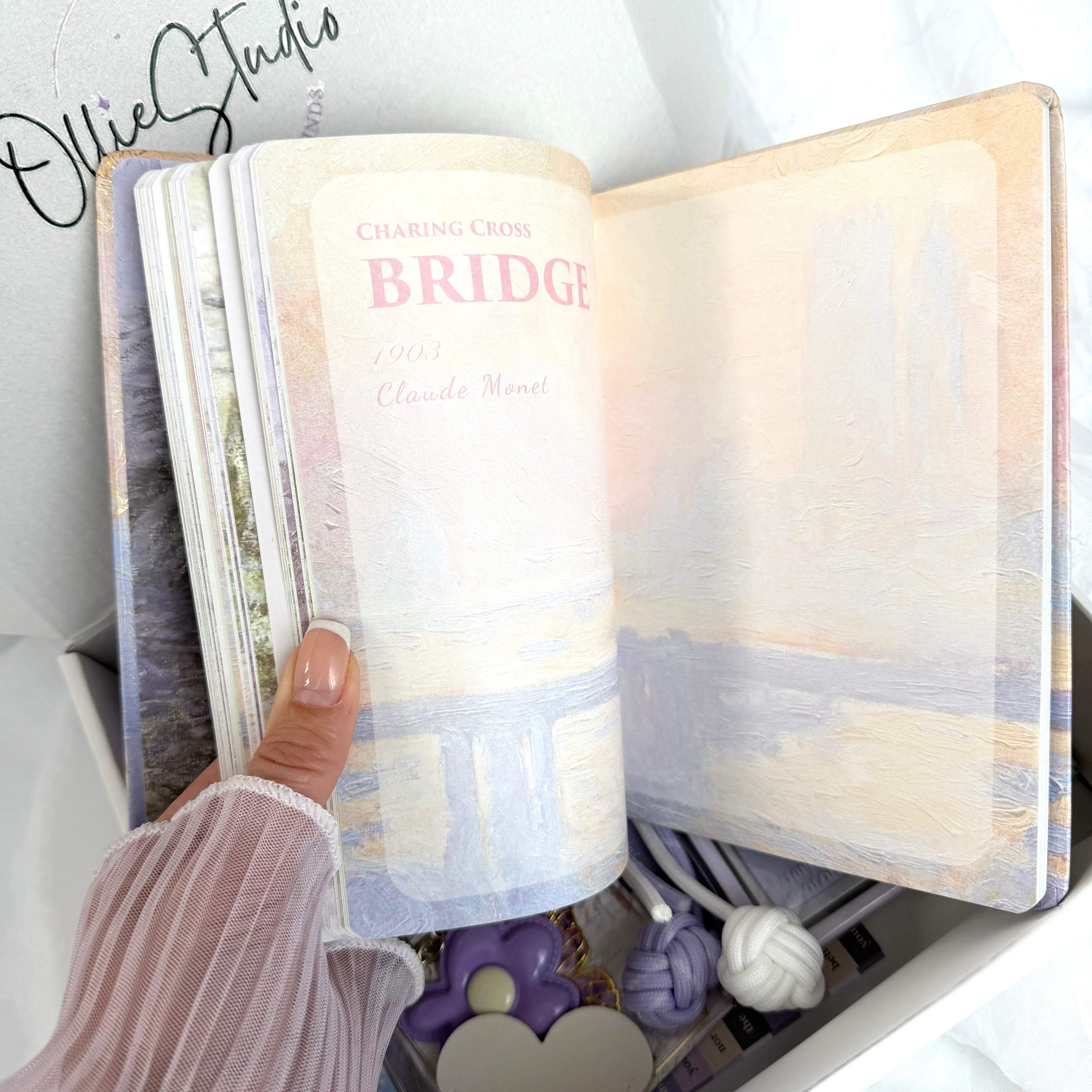 QUIET SERENITY STATIONERY SET – LAVENDER DAYDREAM |  MONET ART STATIONERY SET | IMPRESSIONIST AESTHETIC NOTEBOOK GIFT