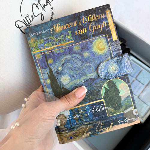 ART STATIONERY SET – VAN GOGH | BLUE AESTHETIC ART JOURNAL GIFT BOX | SAPPHIRE DESK ACCESSORIES BUNDLE