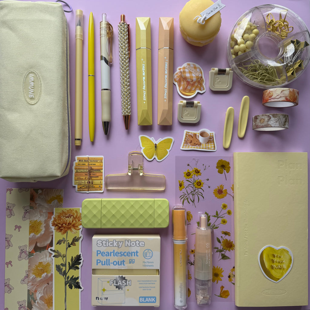 LEMON MACARON DREAM | STATIONERY BUNDLE | DESK ESSENTIALS