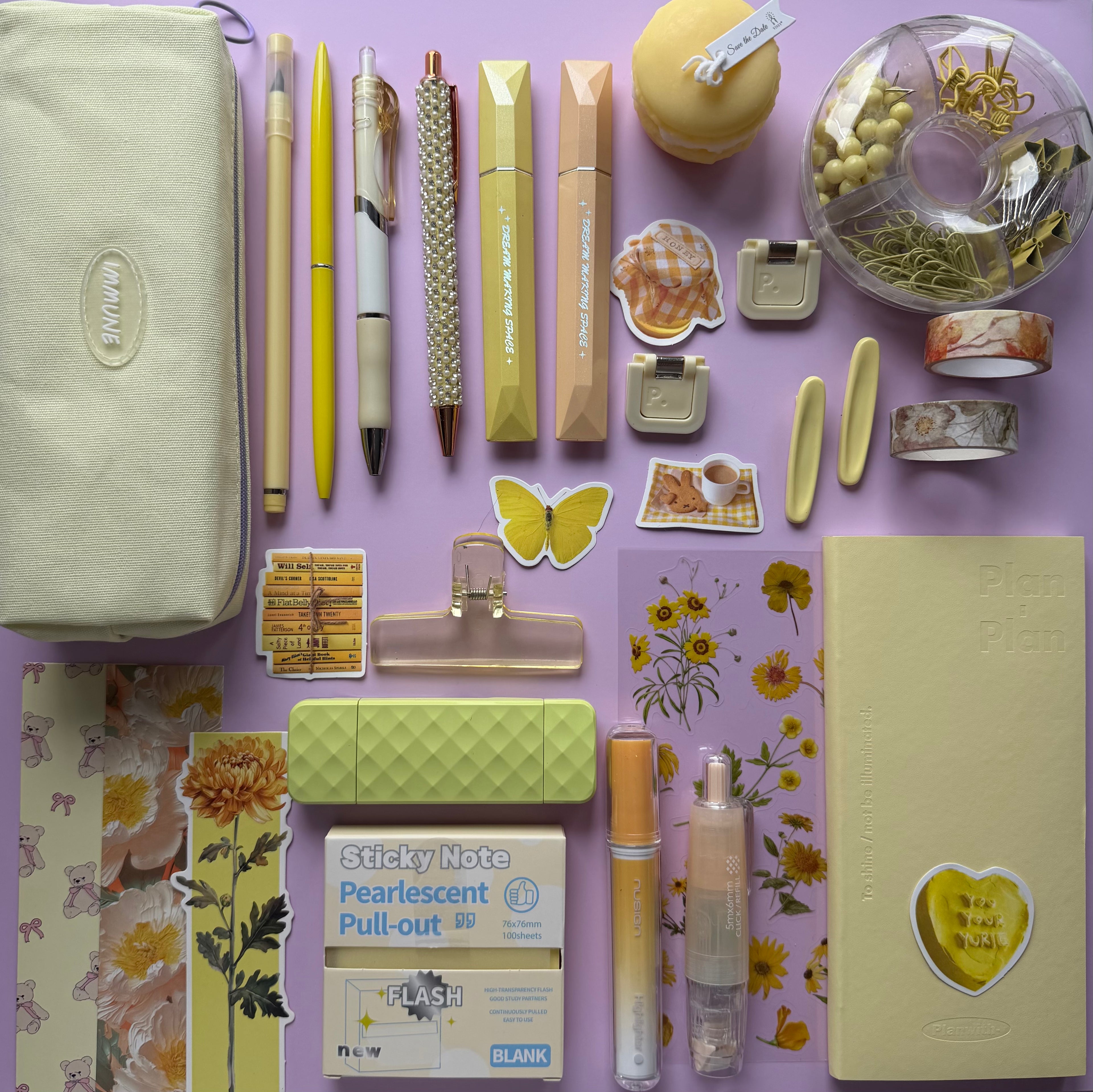 LEMON MACARON DREAM | STATIONERY BUNDLE | DESK ESSENTIALS