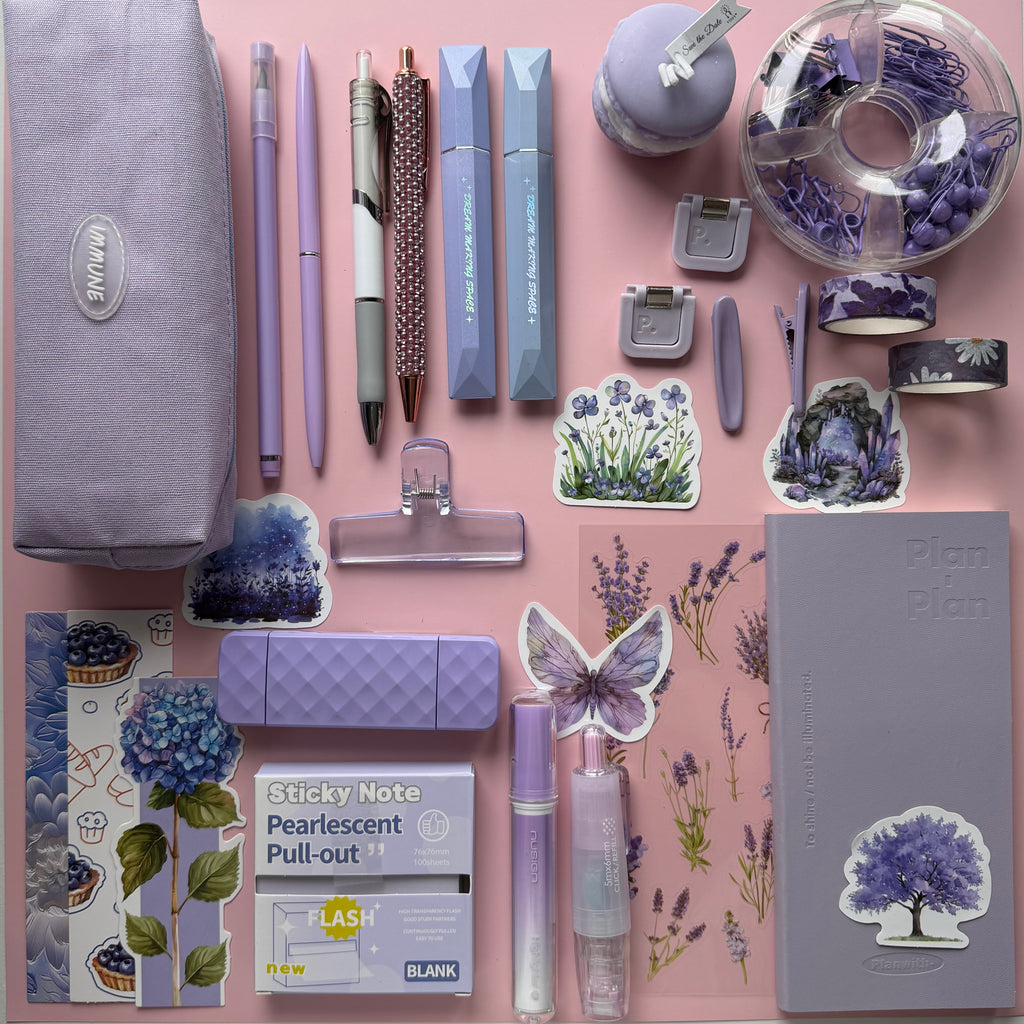 LAVENDER MACARON DREAM | STATIONERY BUNDLE | DESK ESSENTIALS