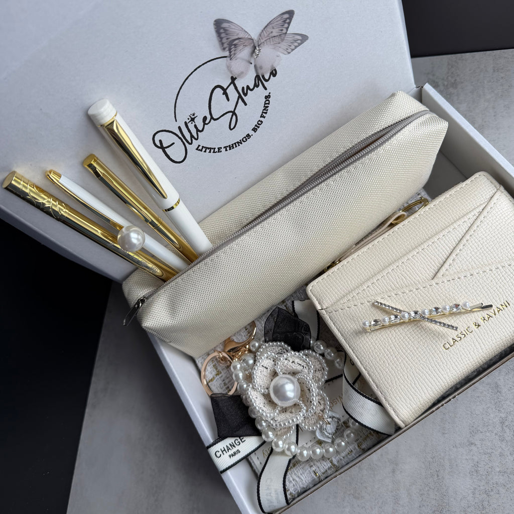 COCO ELEGANCE BLANC | PEARL IVORY STATIONERY & ACCESSORIES BUNDLE