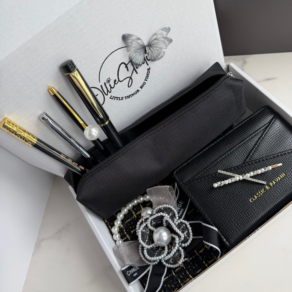 COCO ELEGANCE NOIR | BLACK PEARL STATIONERY & ACCESSORIES BUNDLE