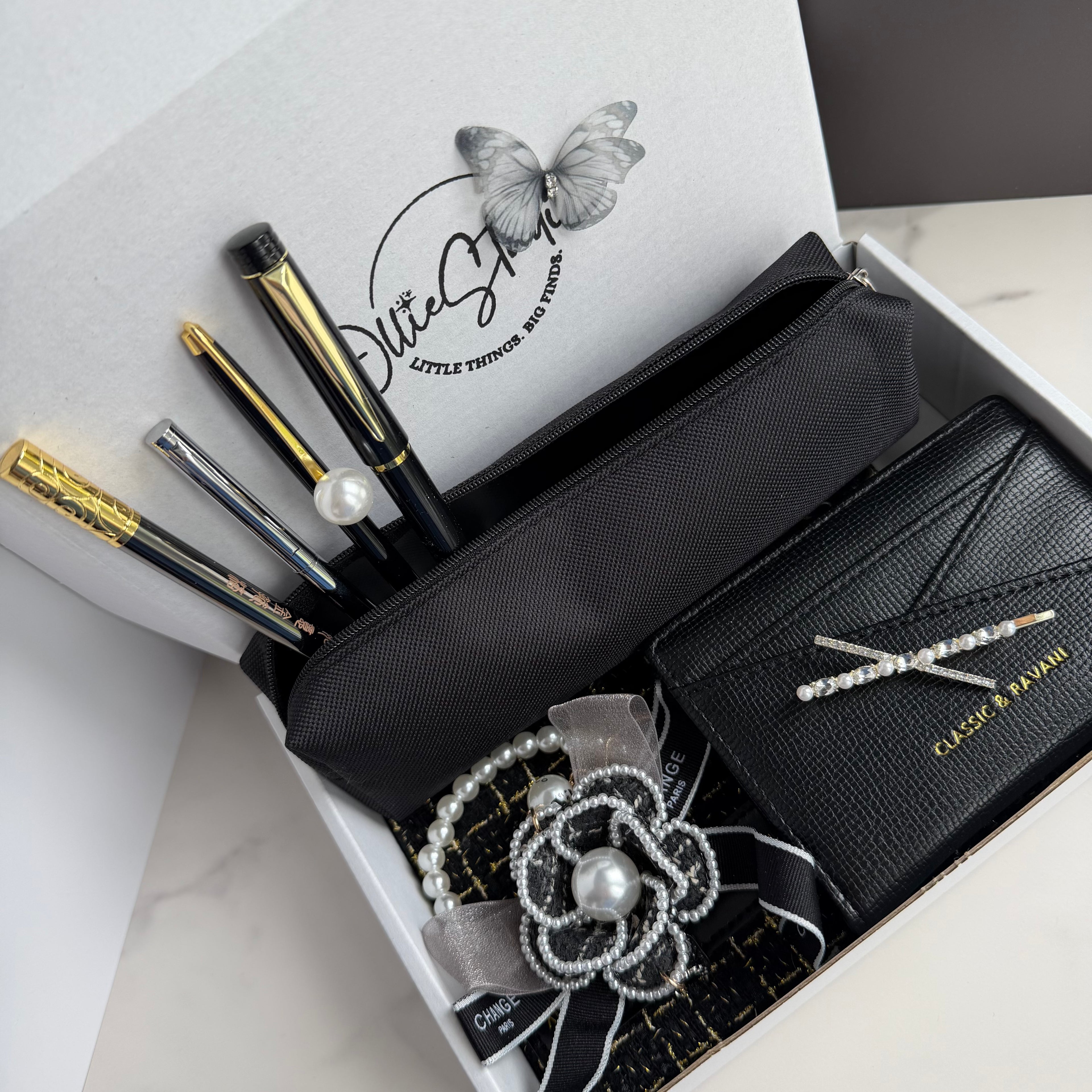 COCO ELEGANCE NOIR | BLACK PEARL STATIONERY & ACCESSORIES BUNDLE