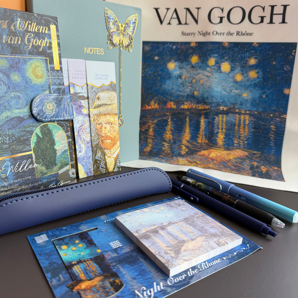 VAN GOGH STARRY NIGHT | ART STATIONERY & TOTE BUNDLE | INSPIRED GIFT SET