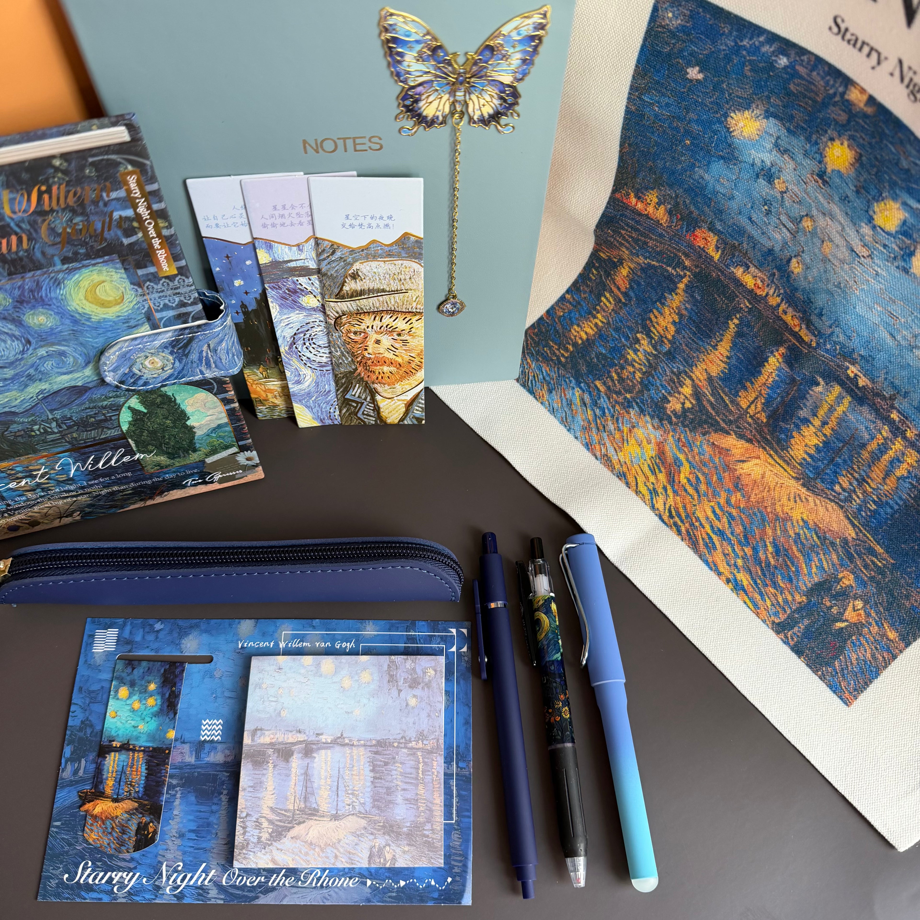 VAN GOGH STARRY NIGHT | ART STATIONERY & TOTE BUNDLE | INSPIRED GIFT SET