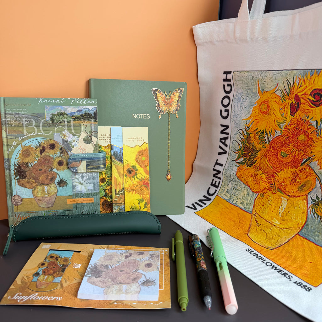 VAN GOGH SUNFLOWER GARDEN | ART STATIONERY & TOTE BUNDLE | INSPIRED GIFT SET
