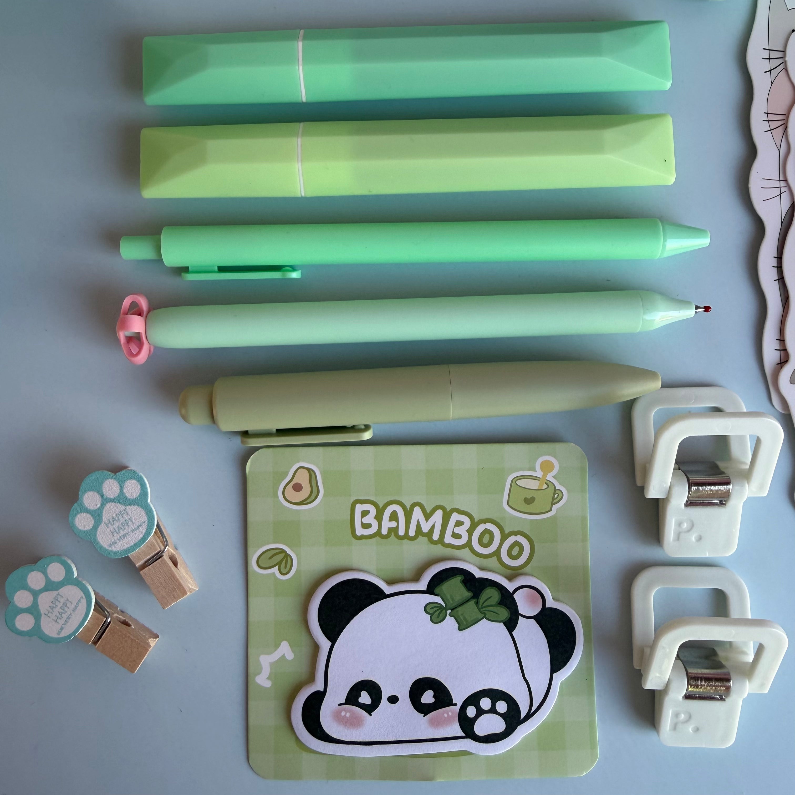 KAWAII KITTY & FRIENDS | GREEN KID STATIONERY BUNDLE