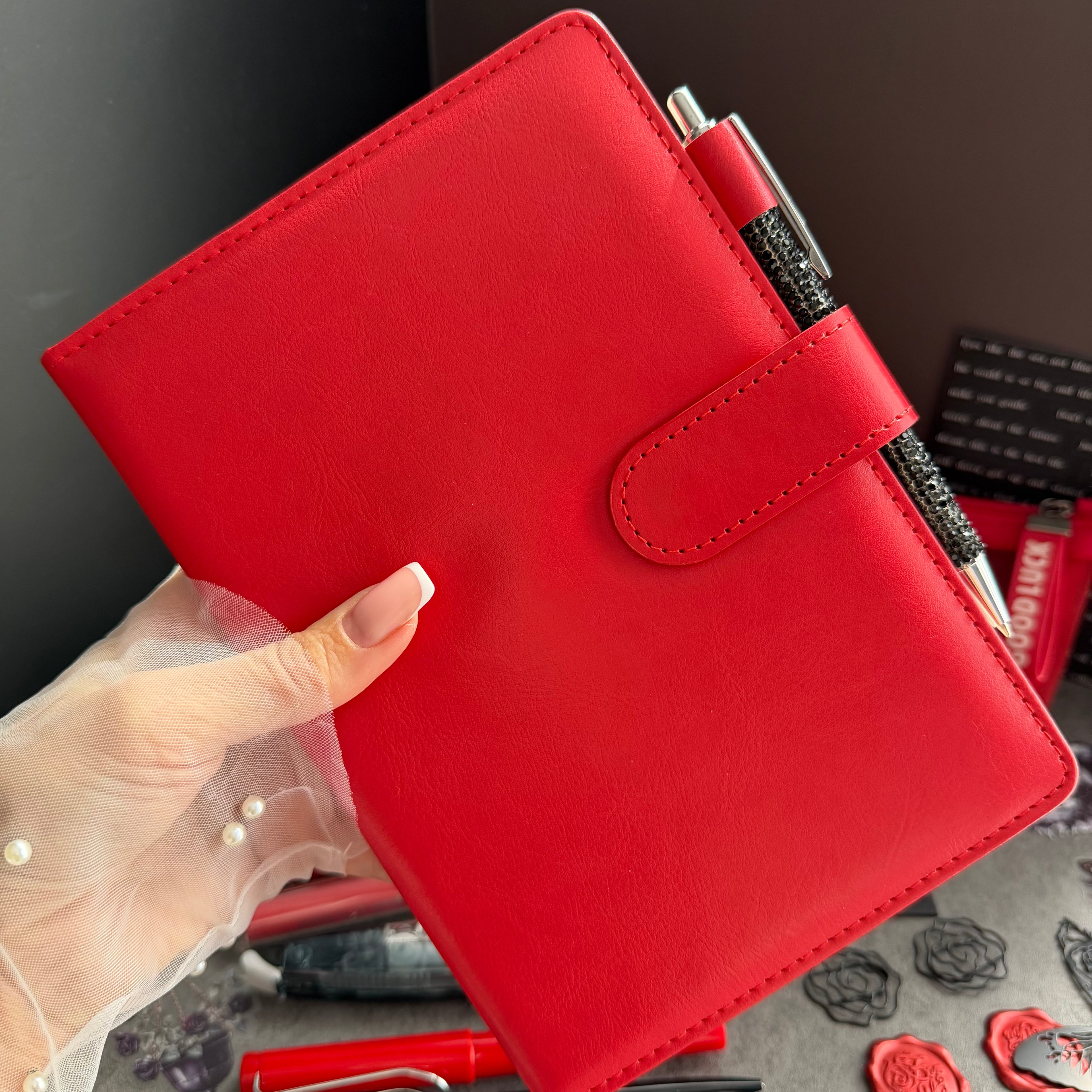 ROUGE TEMPTATION | RED & BLACK STATIONERY BUNDLE | GOTHIC ROMANCE DESK SET