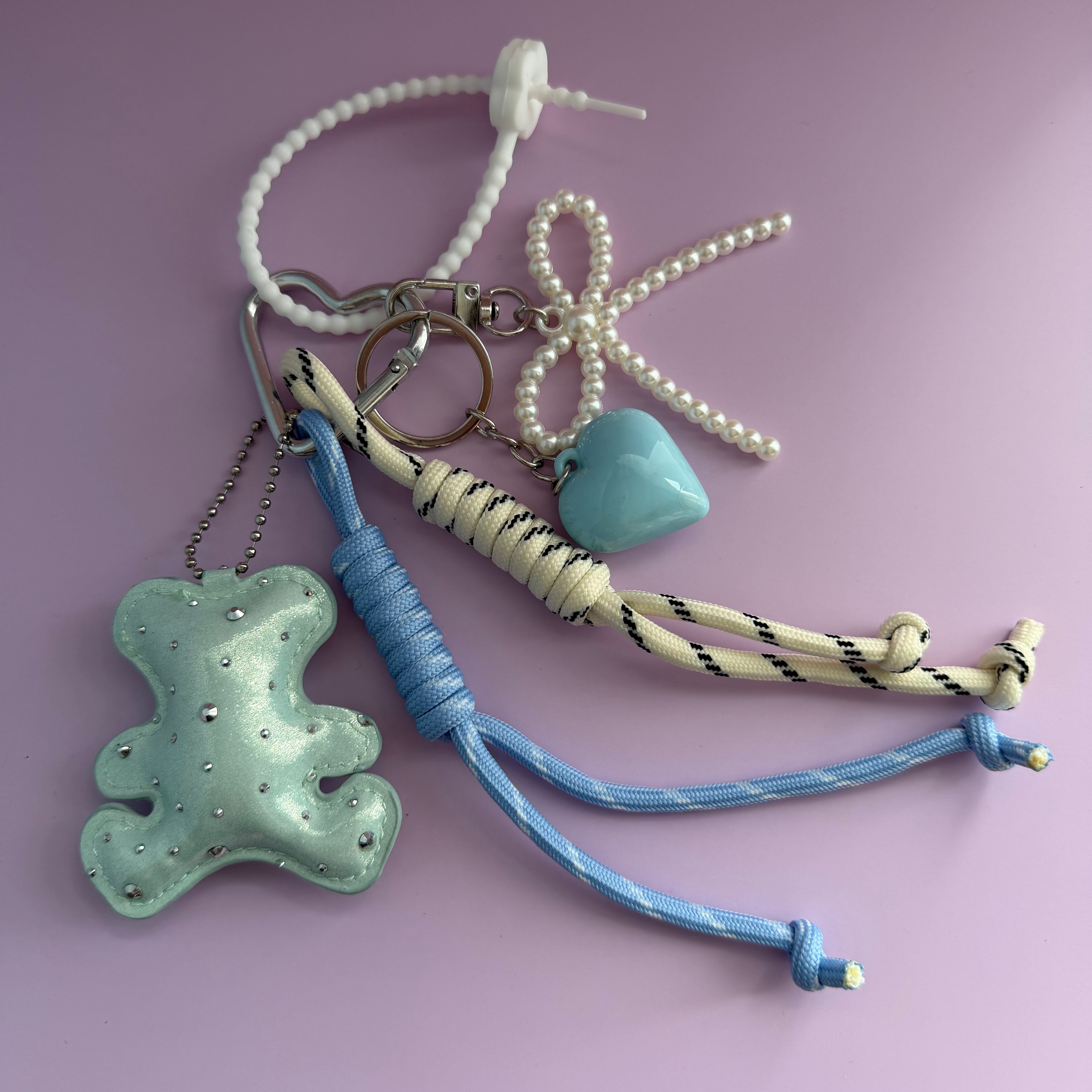 MINT SPARKLE TEDDY KEYCHAIN | BAG CHARM