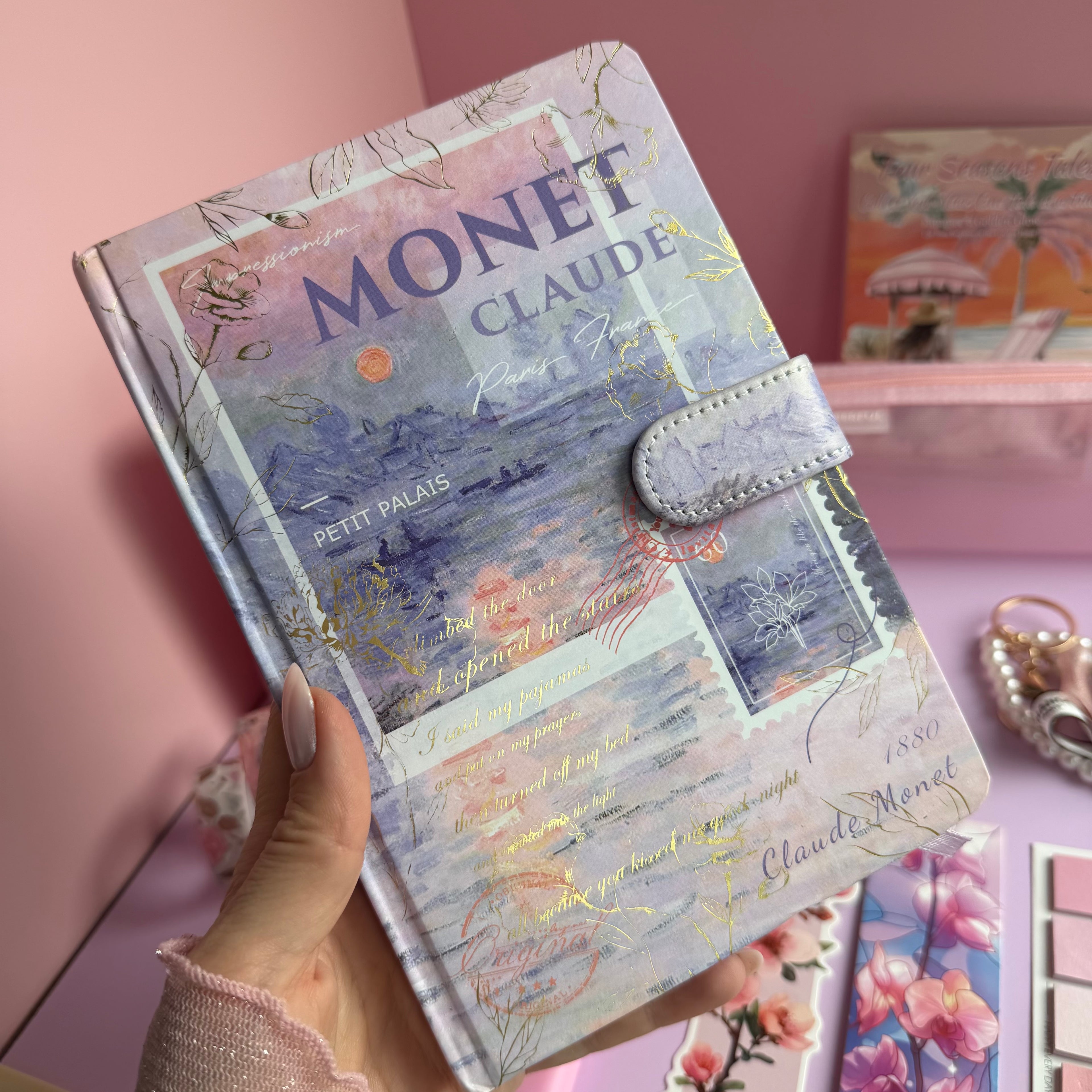 MONET PINK BLOOM | PINK ART STATIONERY BUNDLE | IMPRESSIONIST INSPIRED
