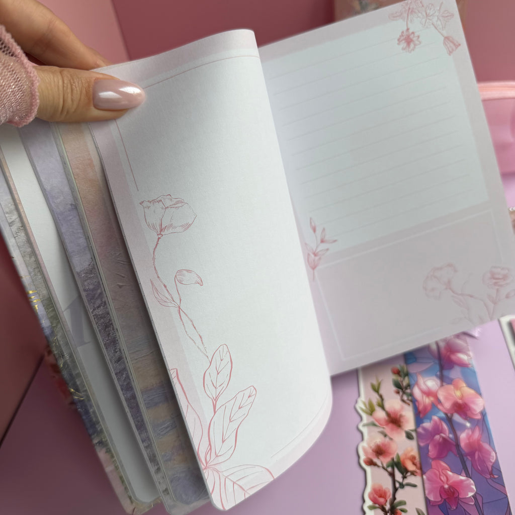 MONET PINK BLOOM | PINK ART STATIONERY BUNDLE | IMPRESSIONIST INSPIRED