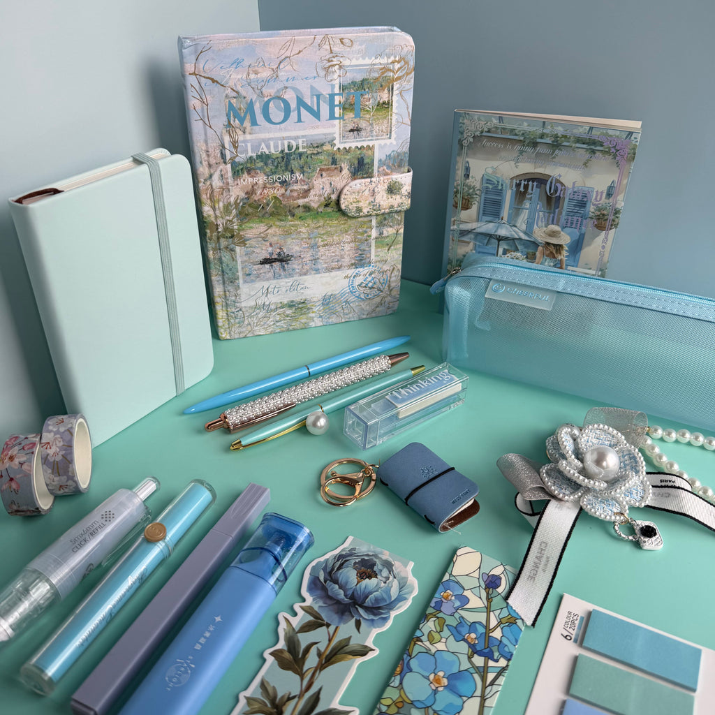 MONET BLUE BLOOM | BLUE ART STATIONERY BUNDLE | IMPRESSIONIST INSPIRED