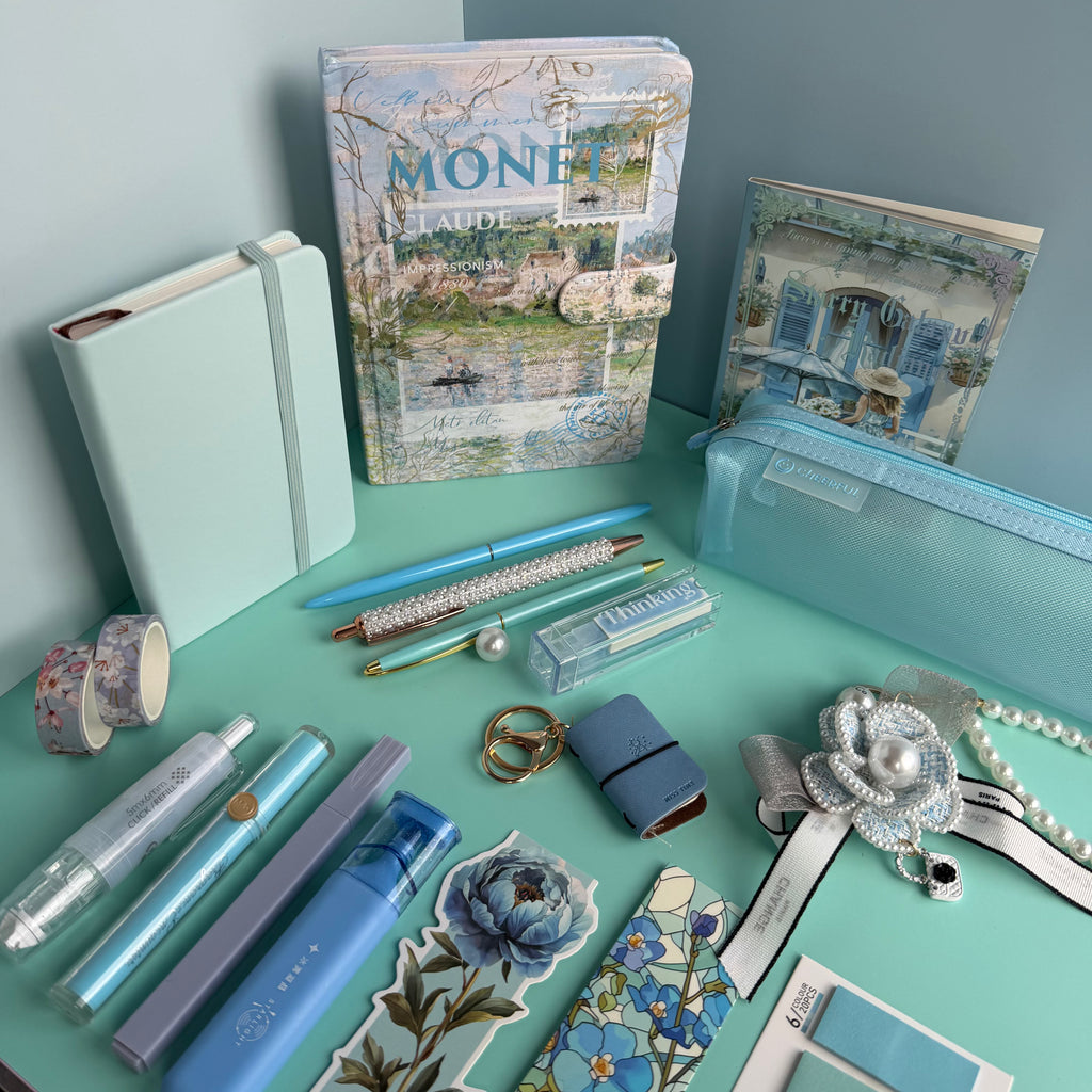 MONET BLUE BLOOM | BLUE ART STATIONERY BUNDLE | IMPRESSIONIST INSPIRED