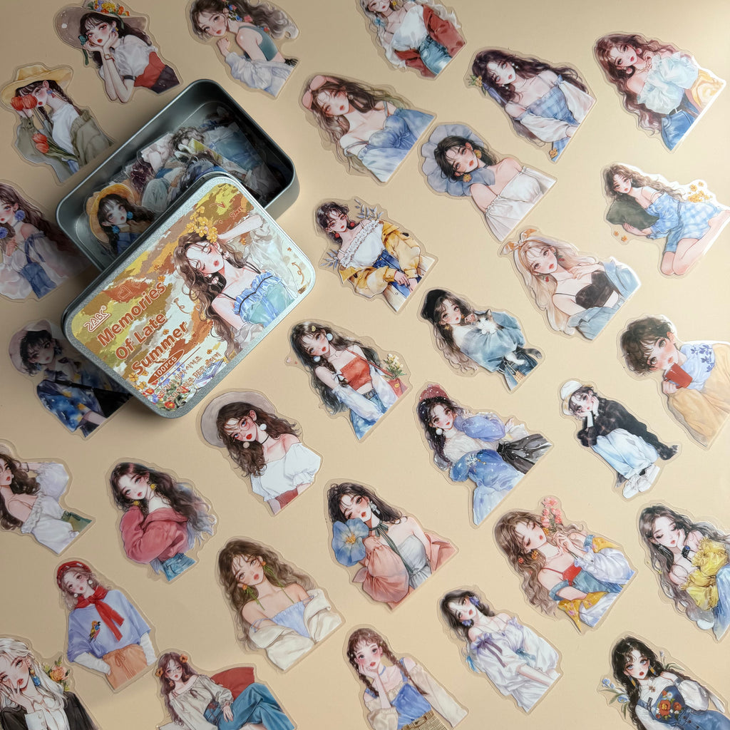 MEMORIES OF LATE SUMMER | AESTHETIC JOURNAL STICKERS – 100 PCS