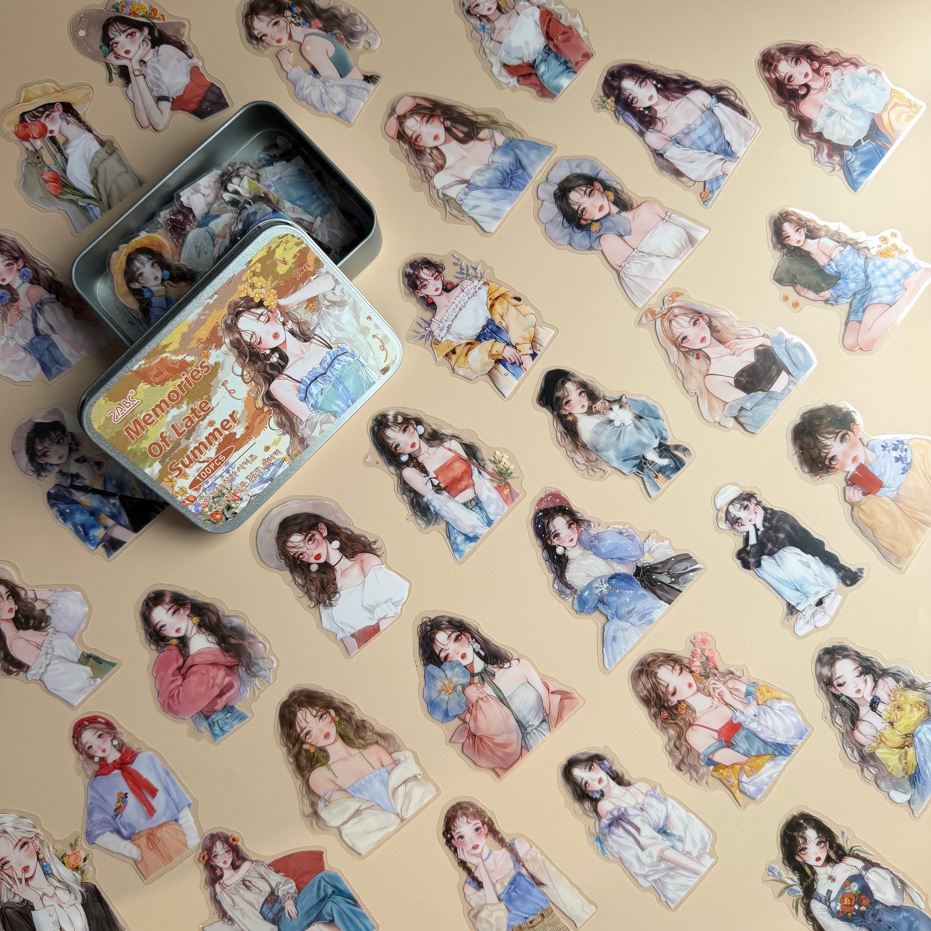 MEMORIES OF LATE SUMMER | AESTHETIC JOURNAL STICKERS – 100 PCS