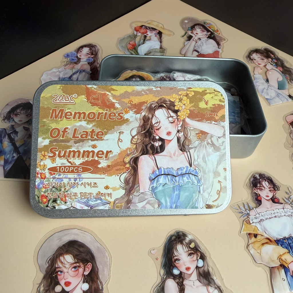 MEMORIES OF LATE SUMMER | AESTHETIC JOURNAL STICKERS – 100 PCS