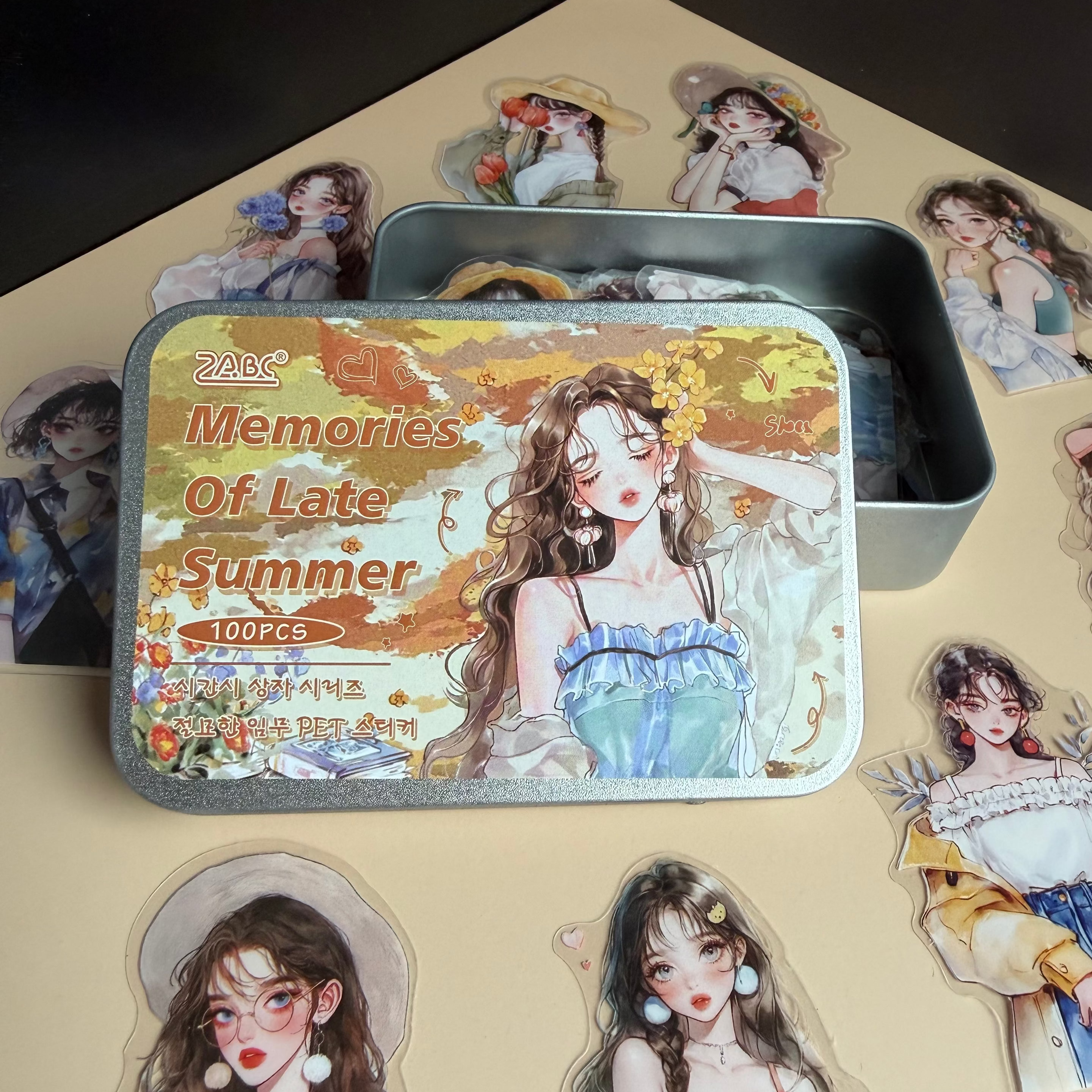 MEMORIES OF LATE SUMMER | AESTHETIC JOURNAL STICKERS – 100 PCS