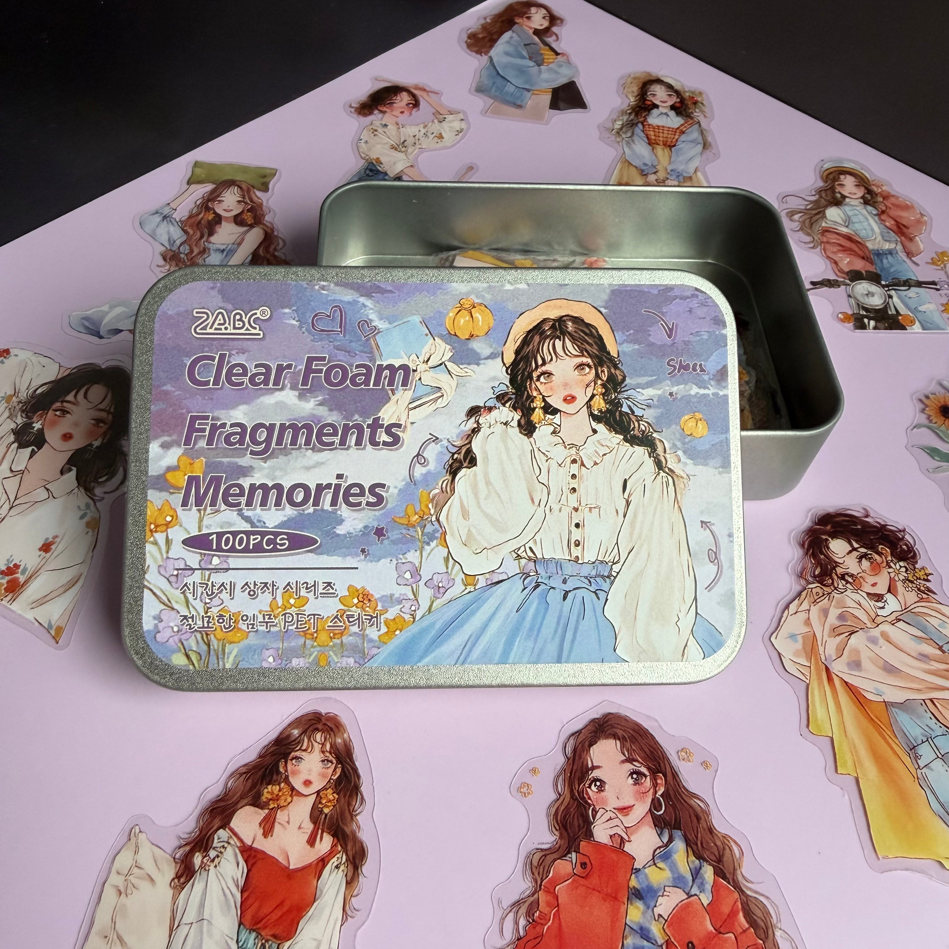 CLEAR FOAM FRAGMENTS MEMORIES | AESTHETIC JOURNAL STICKERS – 100 PCS