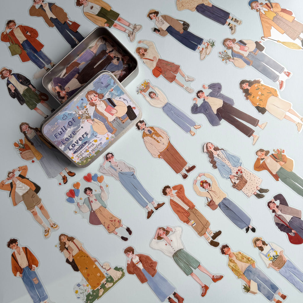FULL OF LOVE LOVERS | AESTHETIC JOURNAL STICKERS – 100 PCS