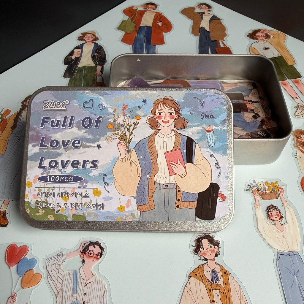 FULL OF LOVE LOVERS | AESTHETIC JOURNAL STICKERS – 100 PCS